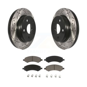 Front Drilled Slot Brake Rotors Ceramic Pad Kit For Ram 1500 Classic Dodge Chrysler Aspen KDC-100239