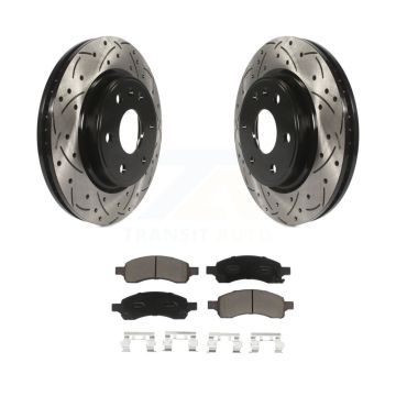 Front Drill Slot Disc Brake Rotors Ceramic Pad Kit For GMC Acadia Buick Enclave Chevrolet KDC-100264