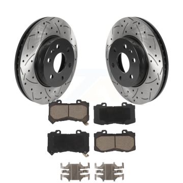 Front Drill Slot Brake Rotors Ceramic Pad Kit For 2015-2020 Chevrolet Colorado GMC Canyon KDC-100266