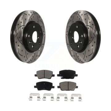 Front Coated Drilled Slot Disc Brake Rotors Ceramic Pad Kit For 2018-2020 Chevrolet Sonic KDC-100271