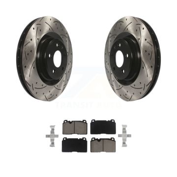 Front Coated Drilled Slotted Disc Brake Rotors And Ceramic Pads Kit For Audi Q5 KDC-100274