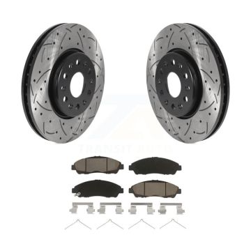 Front Drill Slot Disc Brake Rotor Ceramic Pad Kit For Chevrolet Traverse GMC Acadia Buick KDC-100285
