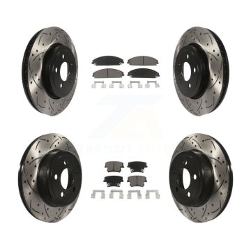 Front Rear Drilled Slot Brake Rotor Ceramic Pad Kit For Dodge Charger Chrysler 300 Magnum KDC-100313