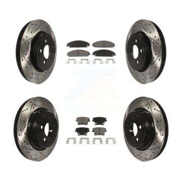 Front Rear Drilled Slot Brake Rotor Ceramic Pad Kit For Dodge Charger With Police Package KDC-100314