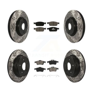 Front Rear Drilled Slot Disc Brake Rotors Ceramic Pad Kit For Ford Escape Transit Connect KDC-100322