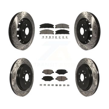 Front Rear Drilled Slot Brake Rotors Ceramic Pad Kit For Ford Explorer Police Interceptor KDC-100326