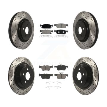 Front Rear Drill Slot Brake Rotor Ceramic Pad Kit For Ford Fusion Lincoln MKZ Continental KDC-100354