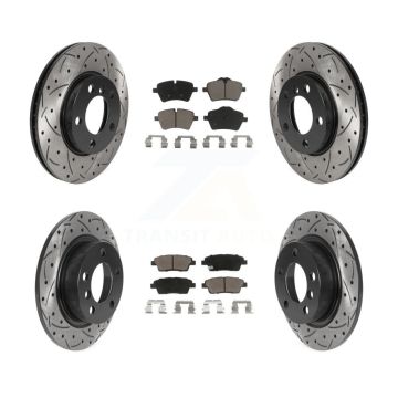 Front Rear Drill Slot Brake Rotor Ceramic Pad Kit For Mini Cooper Countryman Paceman Base KDC-100372