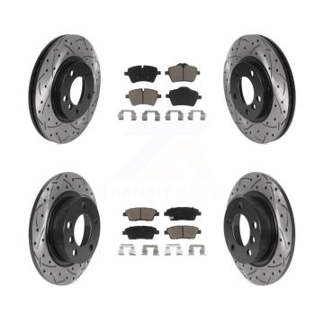 Front Rear Drill Slot Disc Brake Rotor Ceramic Pad Kit For Mini Cooper Countryman Paceman KDC-100373