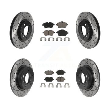 Front Rear Drill Slot Disc Brake Rotor Ceramic Pad Kit For Mini Cooper Countryman Paceman KDC-100375