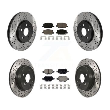 Front Rear Drilled Slot Disc Brake Rotors Ceramic Pad Kit For Buick Encore Chevrolet Trax KDC-100430