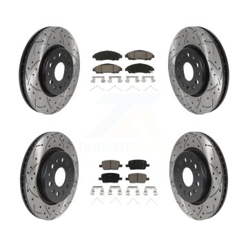 Front Rear Drill Slot Brake Rotor Ceramic Pad Kit For Chevrolet Traverse GMC Acadia Buick KDC-100431