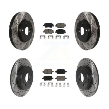Front Rear Drilled Slot Brake Rotors Ceramic Pad Kit For Chevrolet Cruze Bolt EV Volt EUV KDC-100438