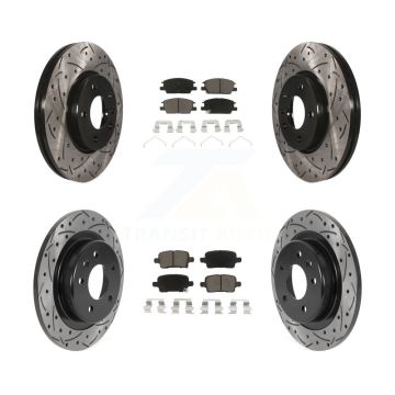 Front Rear Drill Slot Brake Rotor Ceramic Pad Kit For Chevrolet Equinox GMC Terrain Buick KDC-100440