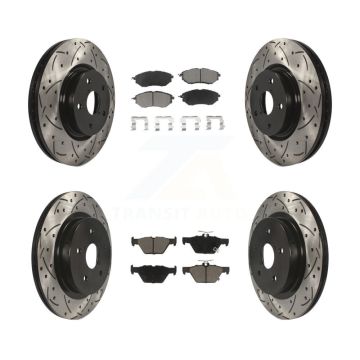 Front Rear Coat Drill Slot Disc Brake Rotor Ceramic Pad Kit For Subaru Outback WRX Legacy KDC-100450
