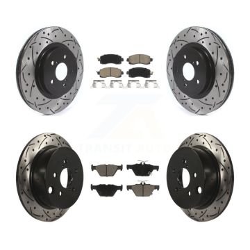 Front Rear Coated Drilled Slotted Disc Brake Rotor & Ceramic Pad Kit For Subaru Crosstrek KDC-100457