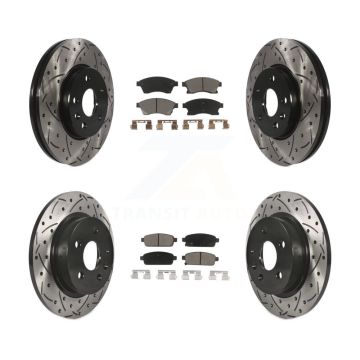 Front Rear Drill Slot Disc Brake Rotors Ceramic Pad Kit For Chevrolet Cruze Sonic Limited KDC-100471