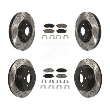 Front Rear Drill Slot Brake Rotor Ceramic Pad Kit For INFINITI G37 EX35 G35 QX50 M35 EX37 KDC-100475