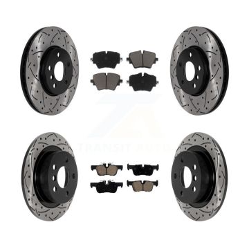 Front Rear Drill Slot Disc Brake Rotor Ceramic Pad Kit For Mini Cooper Countryman Clubman KDC-100497