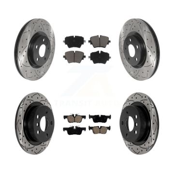 Front Rear Drilled Slot Brake Rotor & Ceramic Pad Kit For Mini Cooper Countryman S ALL4 KDC-100499
