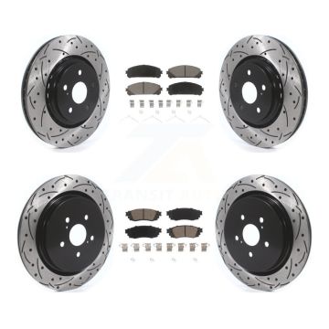 Front Rear Drilled Slot Brake Rotor Ceramic Pad Kit For Lexus RX350 RX450h RX350L RX450hL KDC-100500