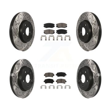 Front Rear Drill Slot Disc Brake Rotors Ceramic Pad Kit For Chevrolet Malibu Impala Buick KDC-100502