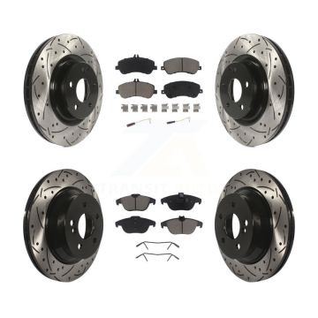 Front Rear Drilled Slot Disc Brake Rotors Ceramic Pad Kit For Mercedes-Benz GLK350 GLK250 KDC-100508