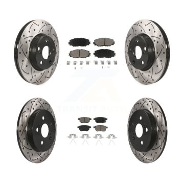Front Rear Drill Slot Brake Rotors Ceramic Pad Kit For Toyota Corolla Matrix Pontiac Vibe KDC-100518