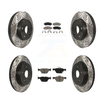 Front Rear Drilled Slot Disc Brake Rotor Ceramic Pad Kit For 2016-2019 Subaru Legacy 2.5L KDC-100544