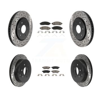 Front Rear Drill Slot Disc Brake Rotors Ceramic Pad Kit For Nissan Frontier Xterra Suzuki KDC-100545