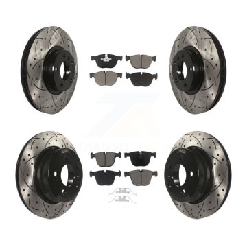 Front Rear Drilled Slot Brake Rotors Ceramic Pad Kit For 2009 BMW X6 xDrive35i From 10 08 KDC-100551