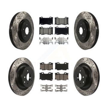 Front Rear Drill Slot Brake Rotor Ceramic Pad Kit For INFINITI G37 RWD With Brembo Brakes KDC-100579