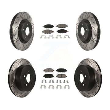 Front Rear Drilled Slot Brake Rotor Ceramic Pad Kit For Nissan Murano Pathfinder INFINITI KDC-100580