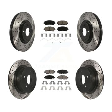 Front Rear Drill Slot Brake Rotor Ceramic Pad Kit For 2007-2012 Nissan Sentra SE-R Spec V KDC-100585