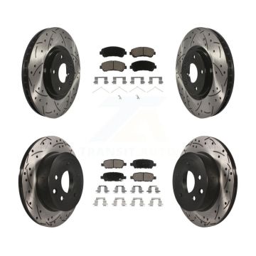 Front Rear Drill Slot Disc Brake Rotor Ceramic Pad Kit For 2014-2017 Nissan Juke Nismo RS KDC-100590