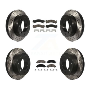 Front Rear Drilled Slot Brake Rotor Ceramic Pad Kit For Chevrolet Express 2500 GMC Savana KDC-100605