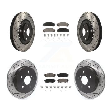 Front Rear Coat Drill Slot Disc Brake Rotor Ceramic Pad Kit For Lexus NX300 NX200t NX300h KDC-100608