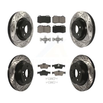 Front Rear Drilled Slot Brake Rotors Ceramic Pad Kit For Mercedes-Benz CLS550 CLS500 E550 KDC-100625