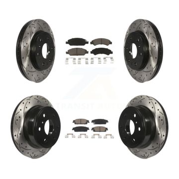 Front Rear Drill Slot Brake Rotor Ceramic Pad Kit For GMC Sierra 1500 Chevrolet Silverado KDC-100626