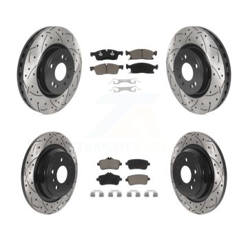 Front Rear Drilled Slot Brake Rotors Ceramic Pad Kit For Mercedes-Benz ML350 GLE350 ML250 KDC-100637