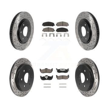 Front Rear Drilled Slot Brake Rotor Ceramic Pad Kit For Nissan TITAN Armada INFINITI QX56 KDC-100638