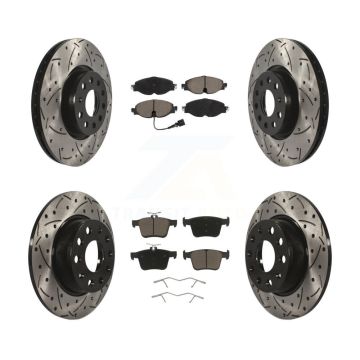 Front Rear Drill Slot Brake Rotors Ceramic Pad Kit For Volkswagen Taos Audi A3 Quattro TT KDC-100653