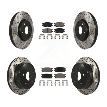 Front Rear Drill Slot Disc Brake Rotors Ceramic Pad Kit For Chevrolet Equinox GMC Terrain KDC-100668