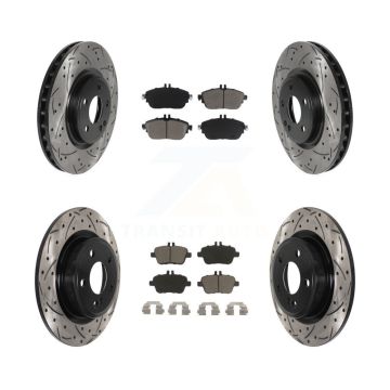 Front Rear Drill Slot Brake Rotors Ceramic Pad Kit For Mercedes-Benz GLA250 CLA250 B250 B KDC-100669