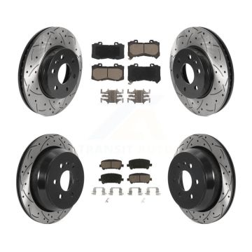 Front Rear Drill Slot Disc Brake Rotors Ceramic Pad Kit For Chevrolet Colorado GMC Canyon KDC-100670