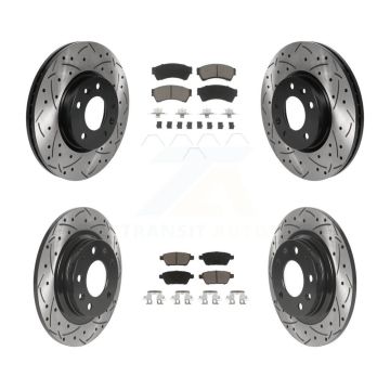 Front Rear Drilled Slot Brake Rotor & Ceramic Pad Kit For Ford Fusion Mazda 6 Lincoln MKZ KDC-100672
