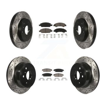 Front Rear Drill Slot Brake Rotor Ceramic Pad Kit For Chevrolet GMC Sierra 1500 Silverado KDC-100683
