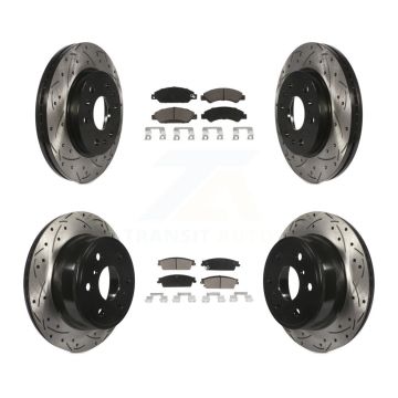 Front Rear Drill Slot Brake Rotor Ceramic Pad Kit For Chevrolet Avalanche Cadillac GMC XL KDC-100684