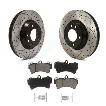 Front Drill Slot Disc Brake Rotors Ceramic Pad Kit For Audi Q7 Porsche Cayenne Volkswagen KDC-100687