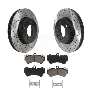 Front Drill Slot Disc Brake Rotors Ceramic Pad Kit For Porsche Cayenne Volkswagen Touareg KDC-100688